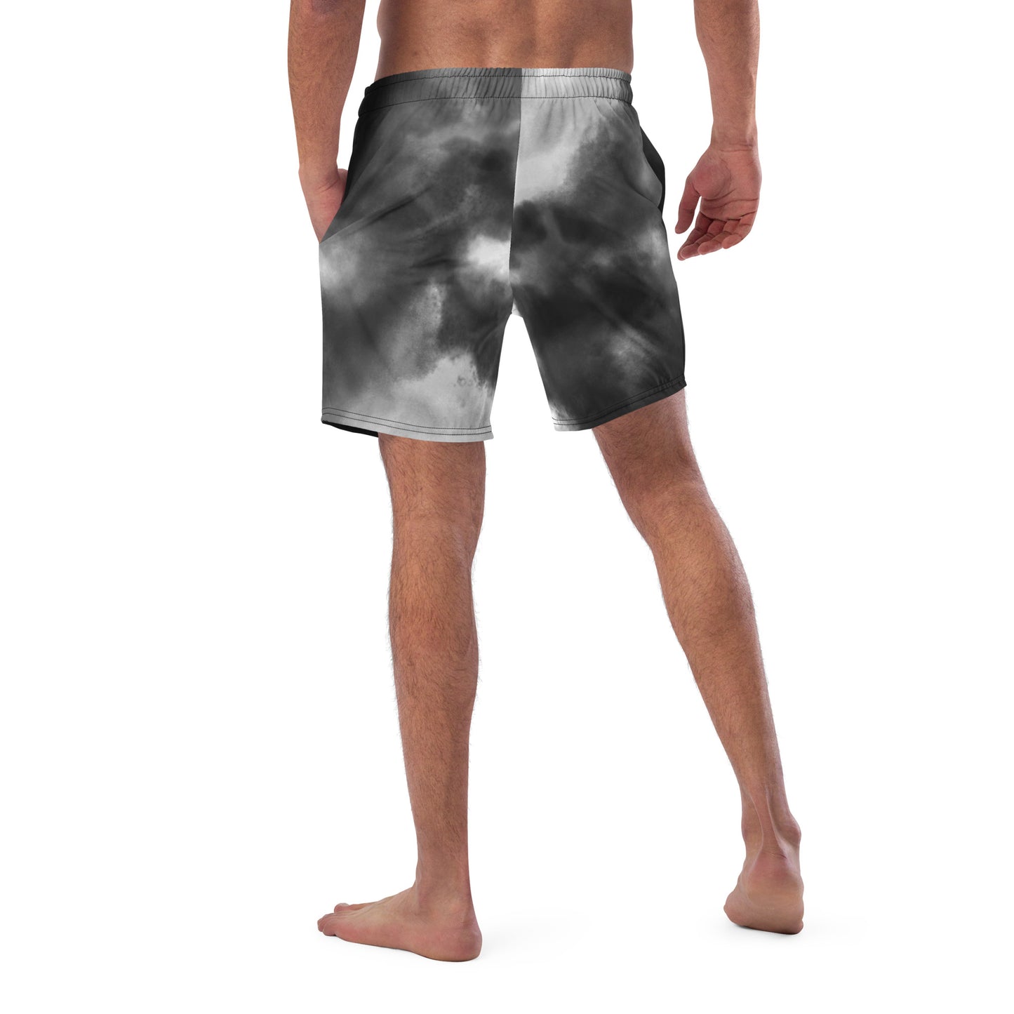 Black Tie-Dye Men's swim trunks