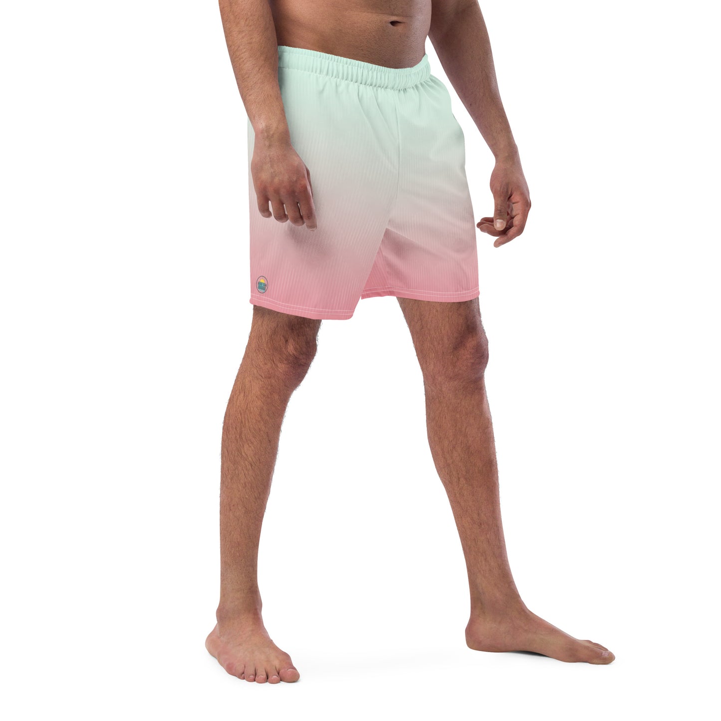 Gradient Pink Green Men's swim trunks