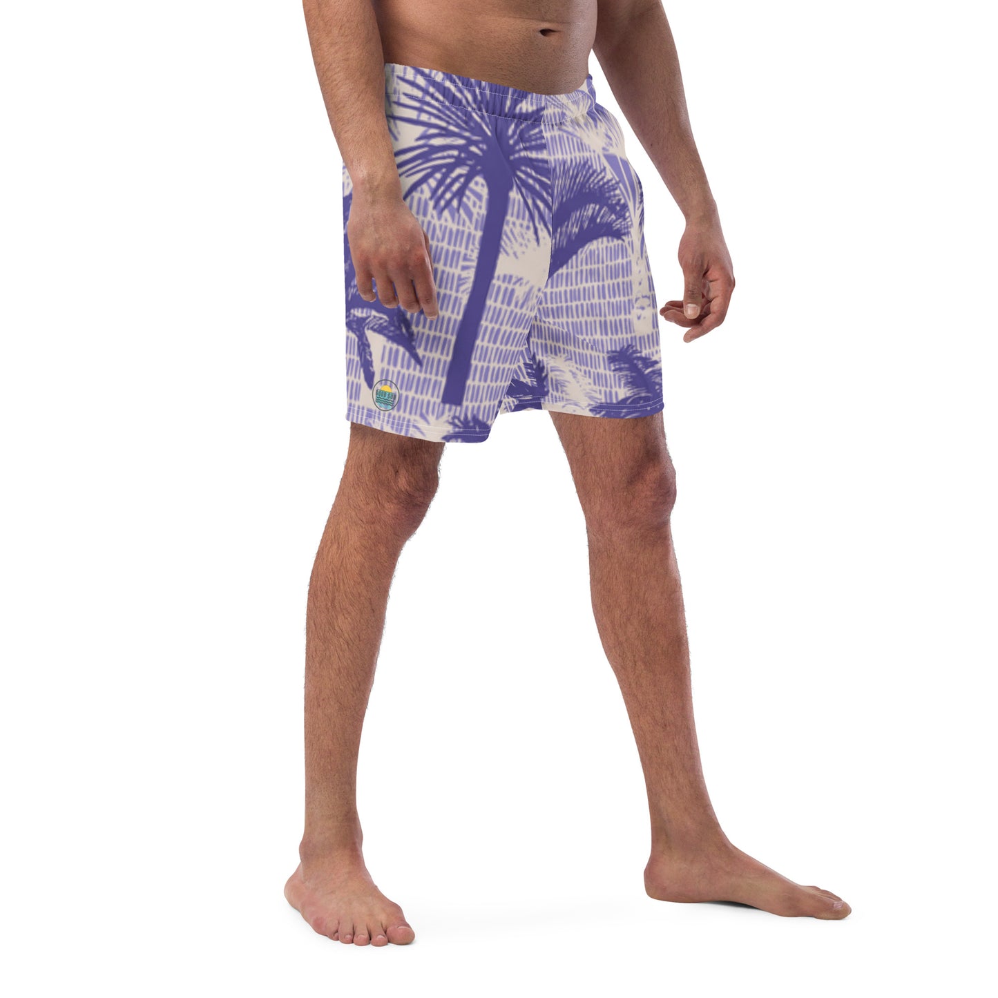 Purple Palm Tree Men's swim trunks