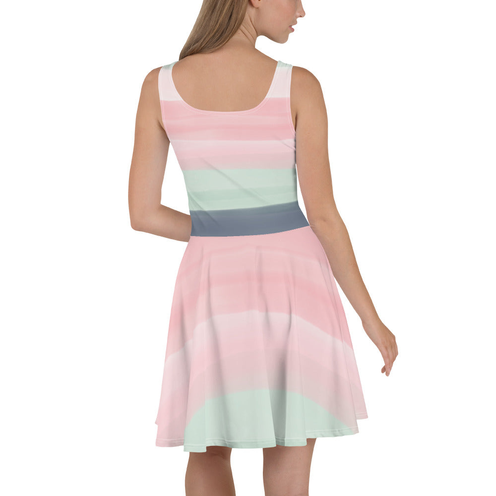 Pink Multicolored Skater Dress