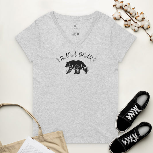 Mama Bear Women’s recycled v-neck t-shirt