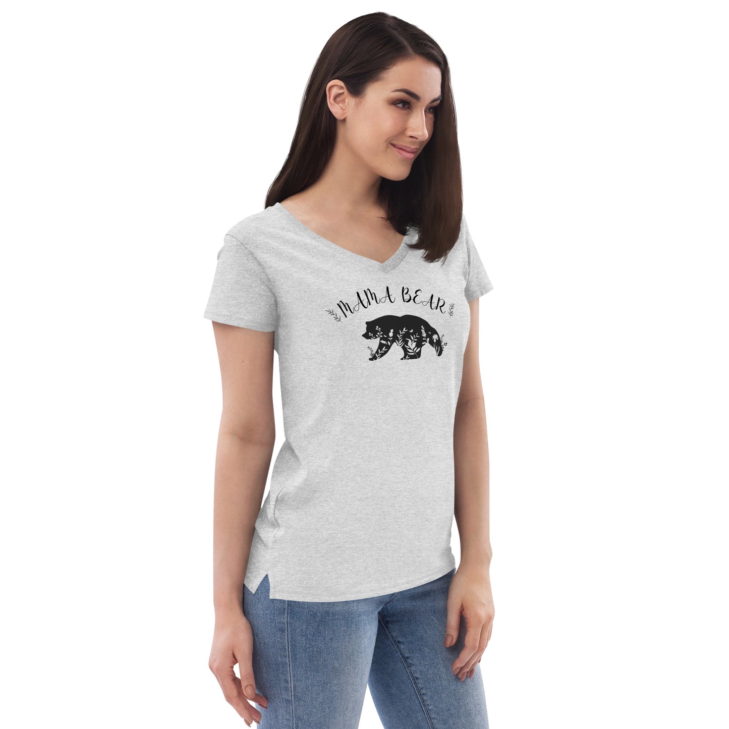 Mama Bear Women’s recycled v-neck t-shirt